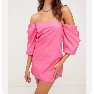 Anthropologie Mare Mare Pink Off Shoulder Mini Dress